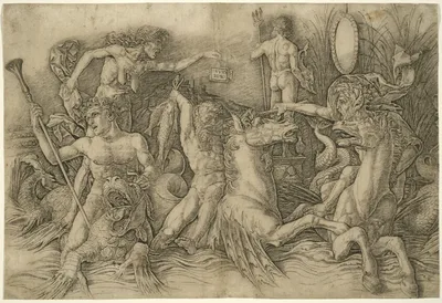 Battle of Sea-Gods, Left Half of a Frieze by Andrea Mantegna, 1470/1500