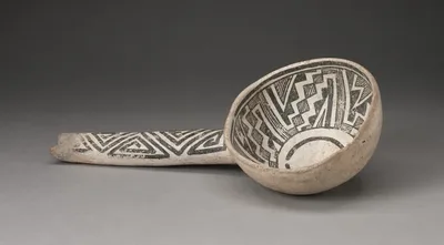 Dipper or Ladle with Interlocking Zigzag and Step-Fret Designs by Ancestral Pueblo, 1000–1300