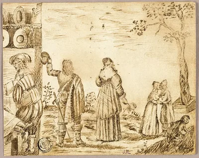 Cavaliers Taking Leave of Their Sweethearts by David Balthasar Wagner, 1662