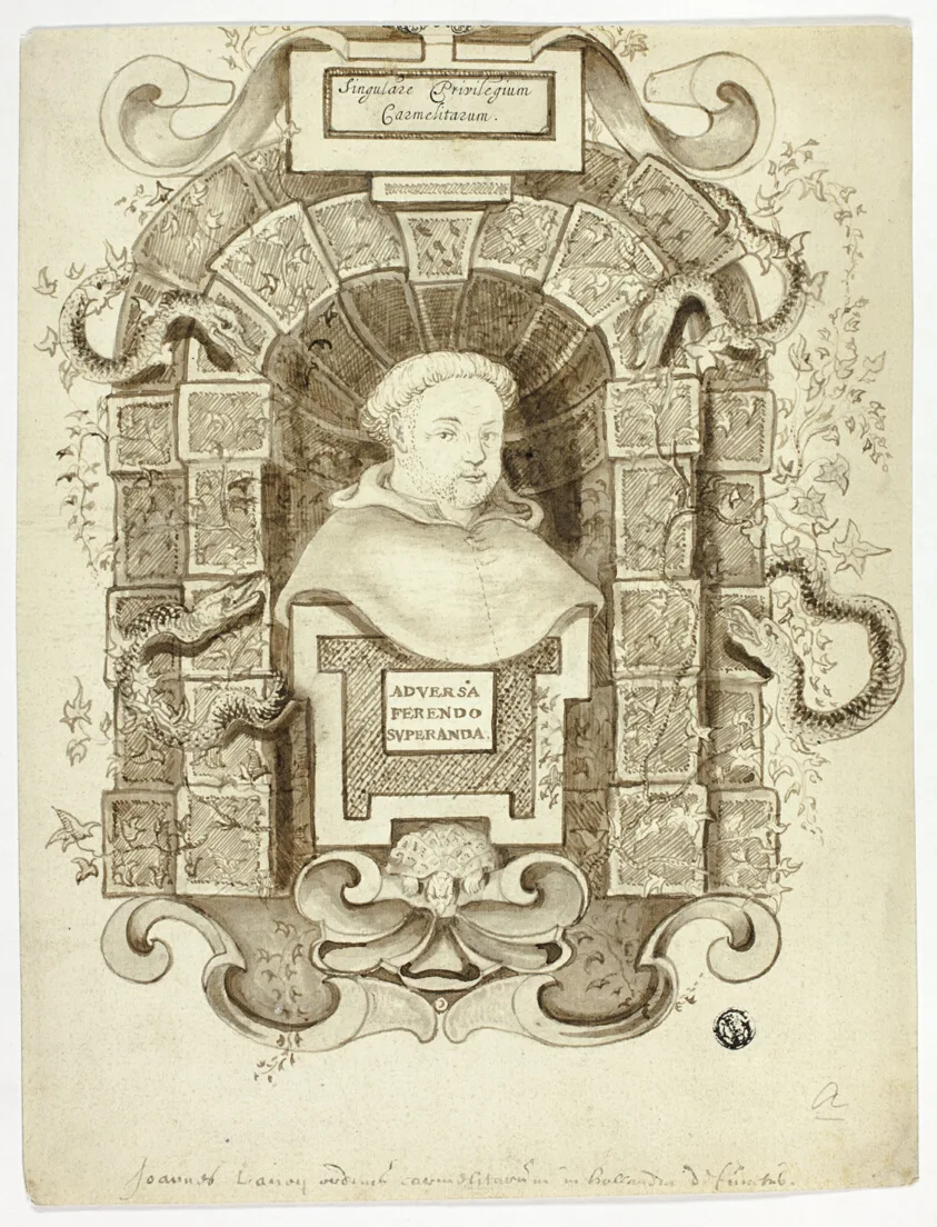 Bust Portrait of Carmelite Monk in Niche by Johannes Lanoy, n.d.