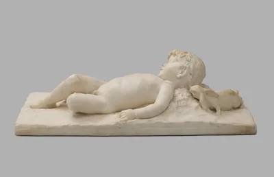 Sleeping Infant Faun Visited by an Inquisitive Rabbit by Edward Clark Potter, 1887–89