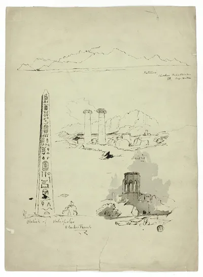Sketches of Patmos, Sardis, Obelisk of Heliopolis by Unknown artist, n.d.