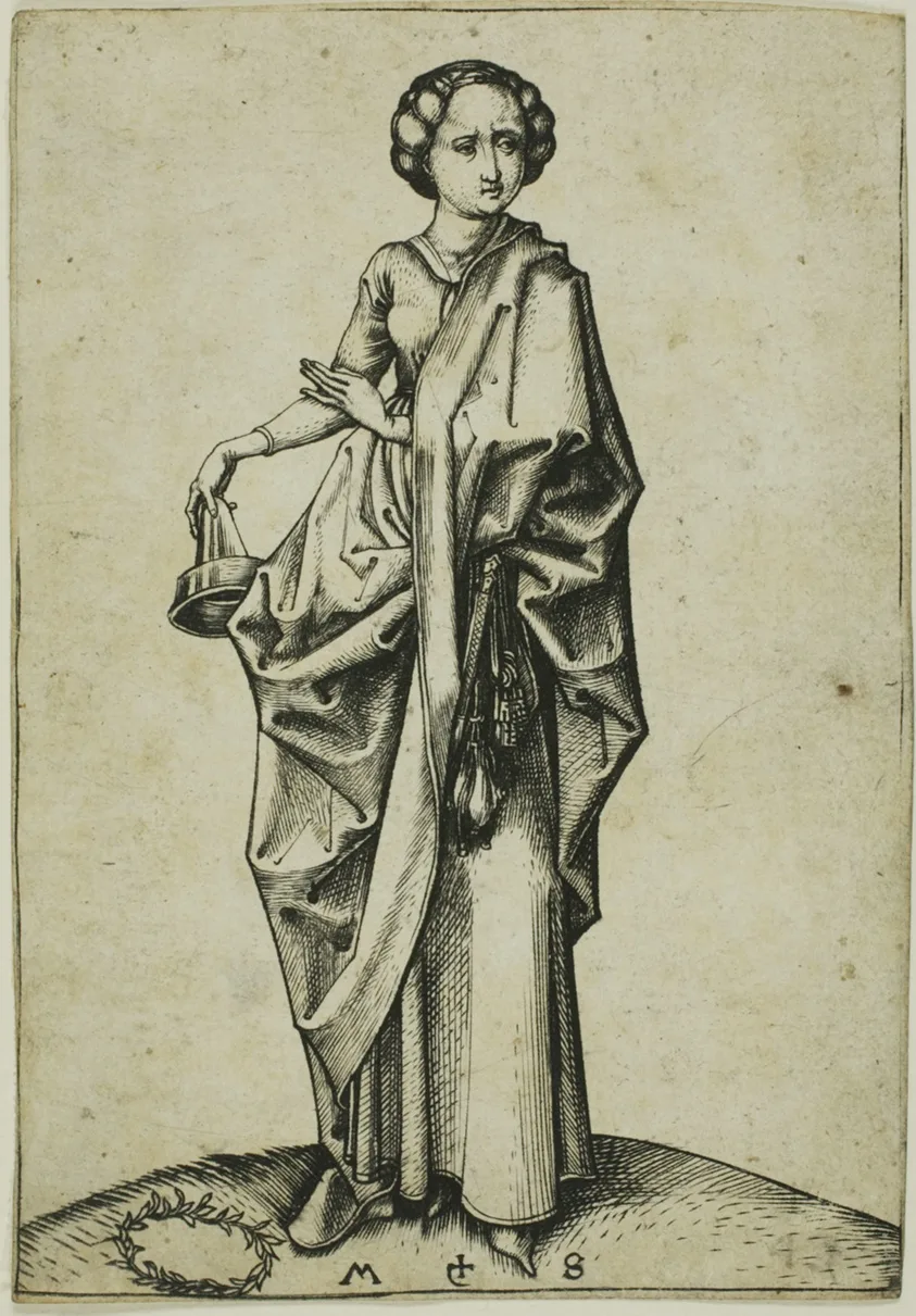 The Fourth Foolish Virgin by Martin Schongauer, 1480-91