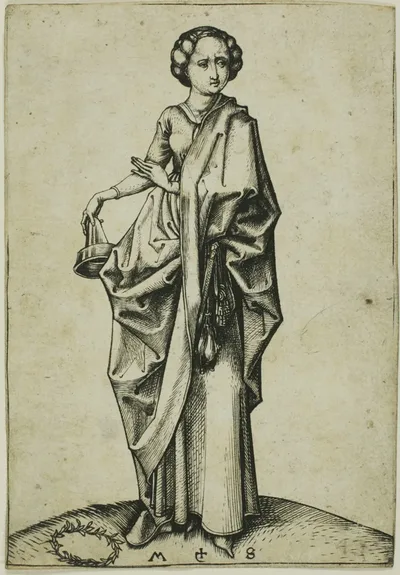 The Fourth Foolish Virgin by Martin Schongauer, 1480-91