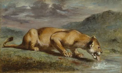 Wounded Lioness by Pierre Andrieu, c. 1850
