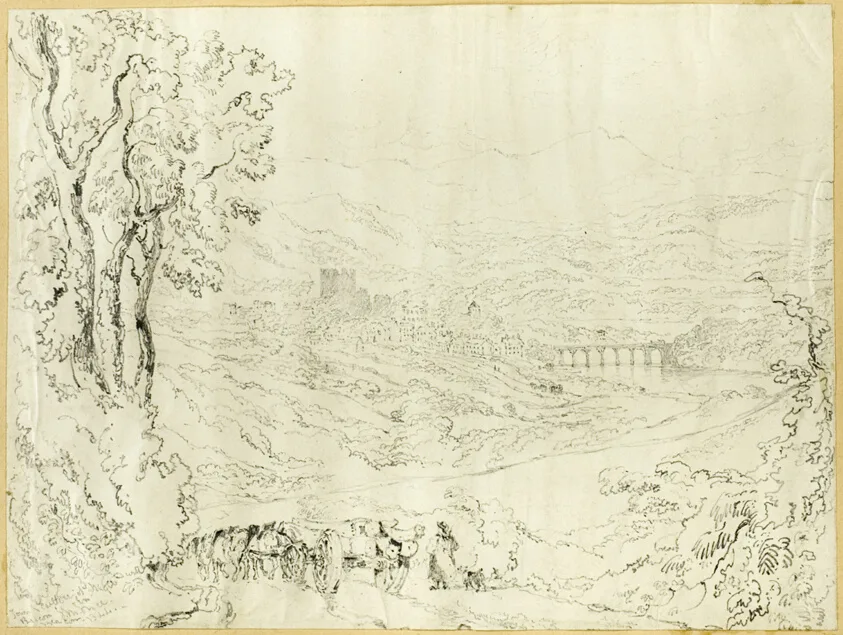 Town and Castle of Hay by Joseph Murray Ince, 1844