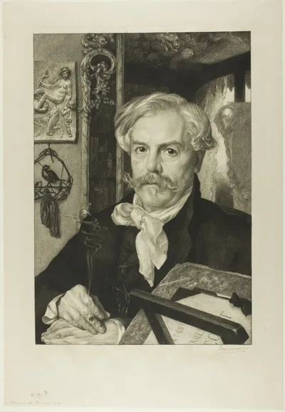 Portrait of Edmond de Goncourt by Félix Henri Bracquemond, 1882