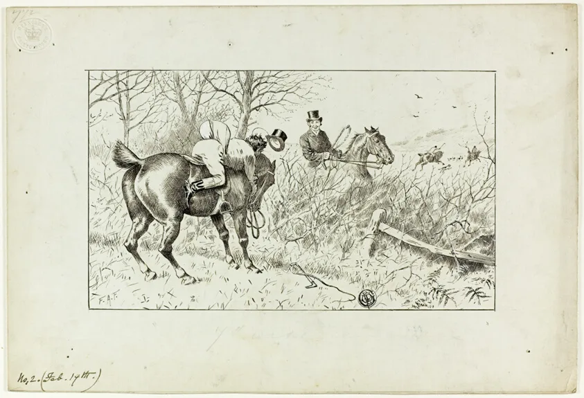 Hunting Scene: Horse and Thrown Rider by Francis Arthur Fraser, 1867/83