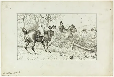 Hunting Scene: Horse and Thrown Rider by Francis Arthur Fraser, 1867/83