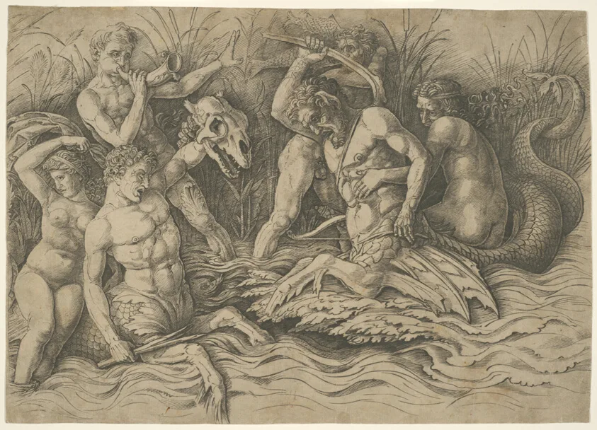 Battle of the Sea Gods: Right Half of a Frieze by Andrea Mantegna, 1470/1500