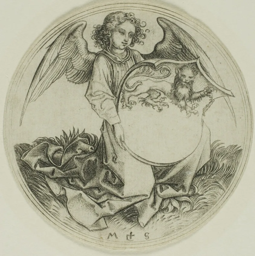 Shield with a Lion, Held by an Angel by Martin Schongauer, n.d.