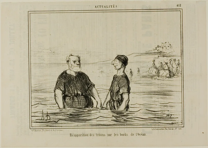 The Reappearance of the Tritons of the Sea, plate 412 from Actualités by Honoré-Victorin Daumier, 1857