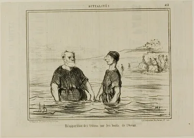 The Reappearance of the Tritons of the Sea, plate 412 from Actualités by Honoré-Victorin Daumier, 1857