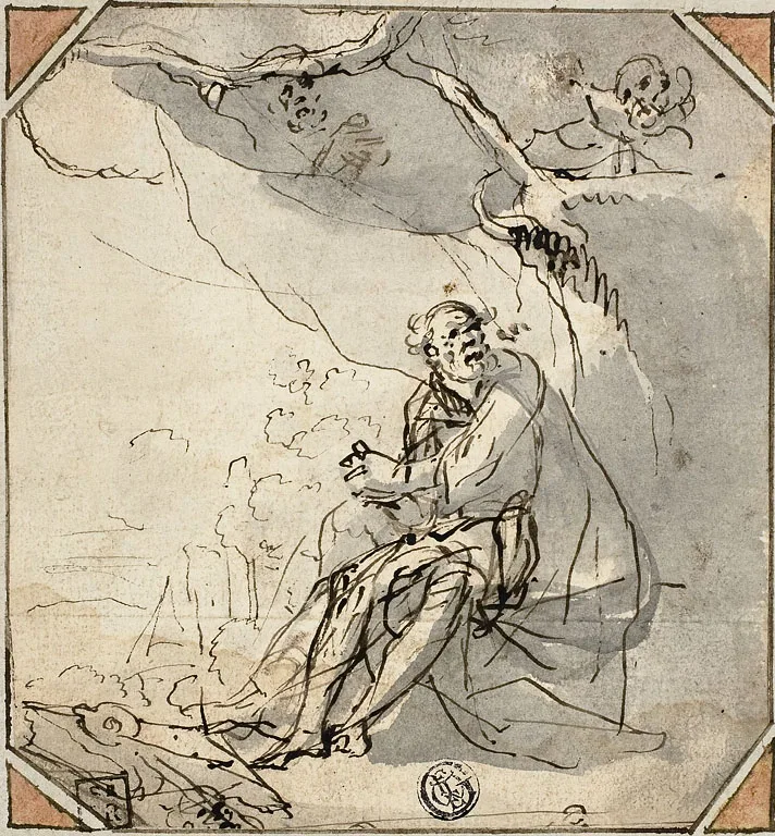 Hermit Saint in Cave by Unknown artist, n.d.