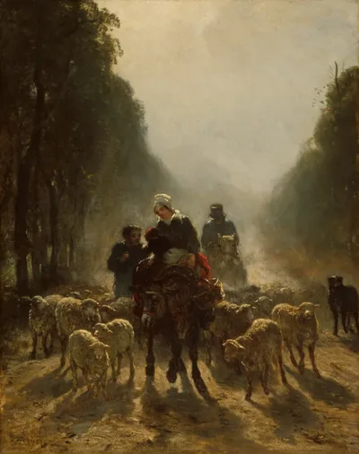 The Road to Market by Constant Troyon, 1858–59