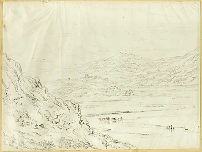 Town and Castle of Hay by Joseph Murray Ince, 1844