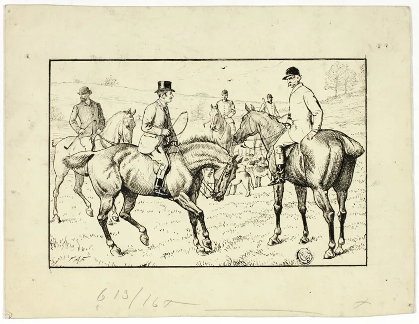 Riders and Dogs at Hunt by Francis Arthur Fraser, 1867/83