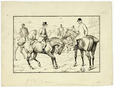 Riders and Dogs at Hunt by Francis Arthur Fraser, 1867/83