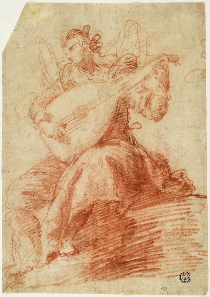 Angel Playing a Lute by Jacopo Confortini, n.d.