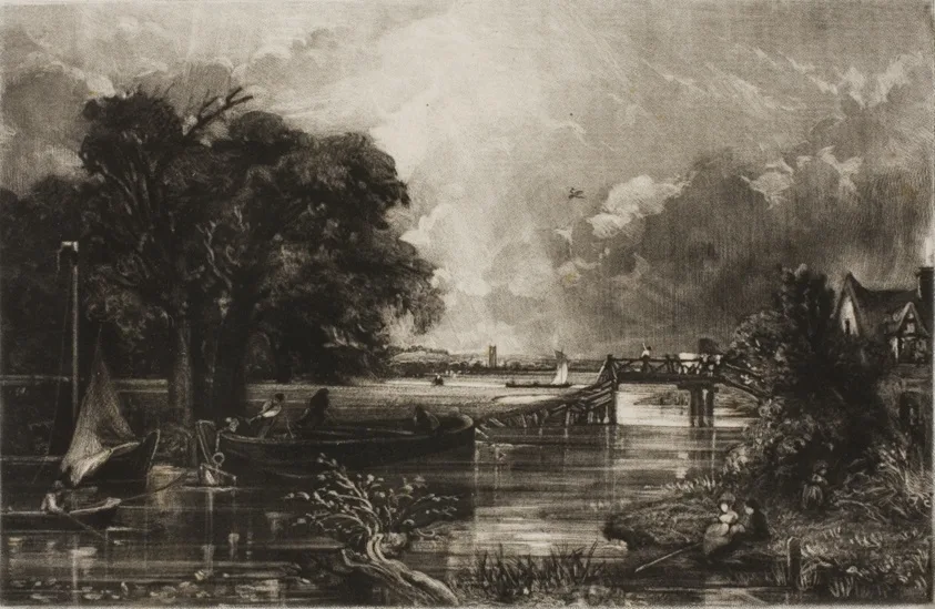 River Stour, Suffolk by David Lucas, 1830, published 1831