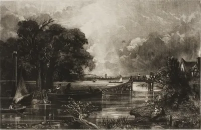 River Stour, Suffolk by David Lucas, 1830, published 1831