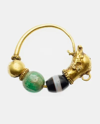 Earring with Dolphin Head Finial by Ancient Greek, 3rd-2nd century BCE