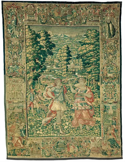 Venus and Adonis (?) with the Duck Hunt by Jacques Geubels, I, c. 1600