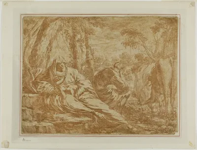Rest on the Flight into Egypt by Bartolomeo Biscaino, n.d.