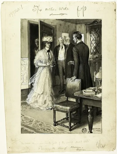 She Came In...Her Hands Full of the Violets Stuart Loved by Gertrude A. Steel, 19th century