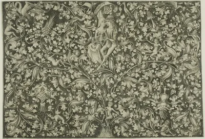 Ornamental Panel With Two Lovers by Israhel van Meckenem, the younger, 1480–90