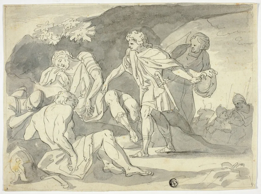 David Cutting Off Skirt of Saul's Robe by Unknown, n.d.