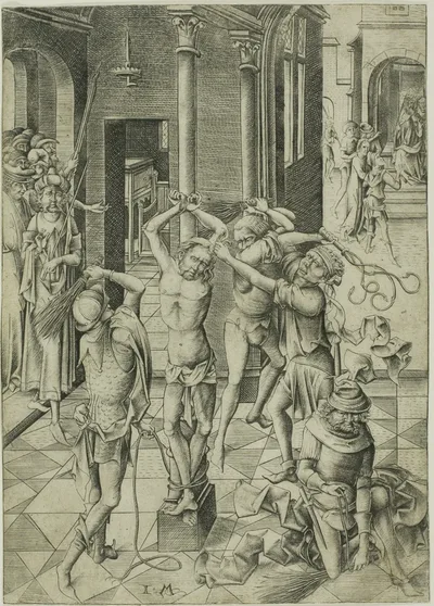 The Flagellation, from The Passion by Israhel van Meckenem, the younger, c. 1480