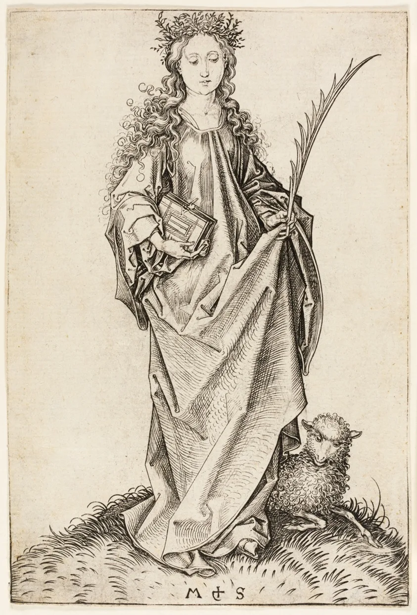 St. Agnes by Martin Schongauer, c. 1470-1490