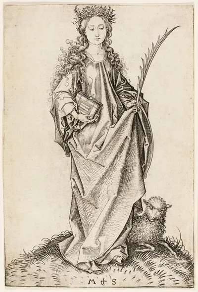 St. Agnes by Martin Schongauer, c. 1470-1490