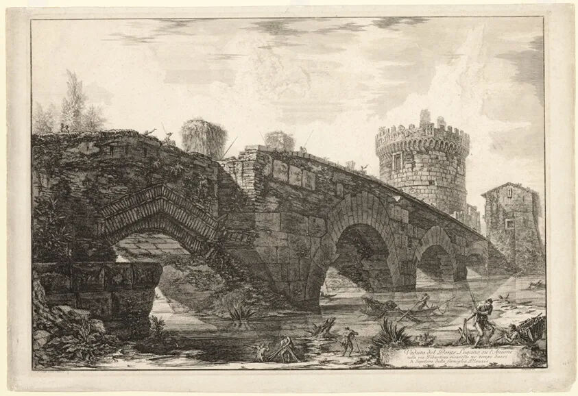 View of Ponte Lugano on the Anio, from Views of Rome by Giovanni Battista Piranesi, 1763, published 1800–07
