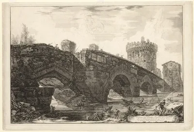 View of Ponte Lugano on the Anio, from Views of Rome by Giovanni Battista Piranesi, 1763, published 1800–07