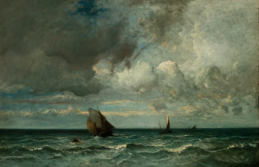 Barks Fleeing Before the Storm by Jules Dupré, 1870–75