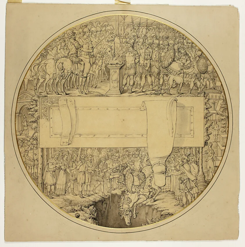Ceremonial Shield with Roman Battle Scene by William Burgess, n.d.