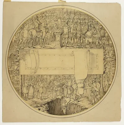 Ceremonial Shield with Roman Battle Scene by William Burgess, n.d.