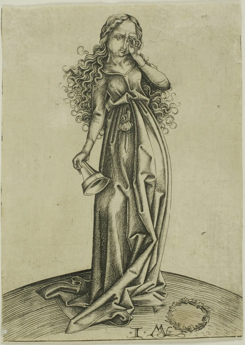 The Third Foolish Virgin, from The Five Foolish Virgins by Israhel van Meckenem, the younger, 1480-1491