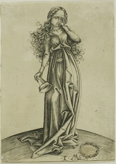 The Third Foolish Virgin, from The Five Foolish Virgins by Israhel van Meckenem, the younger, 1480-1491