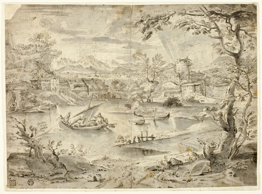 View of City with Fishing Boat in Foreground by Paul Bril, n.d.