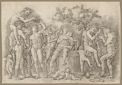 Bacchanal with a Wine Vat by Andrea Mantegna, c. 1470