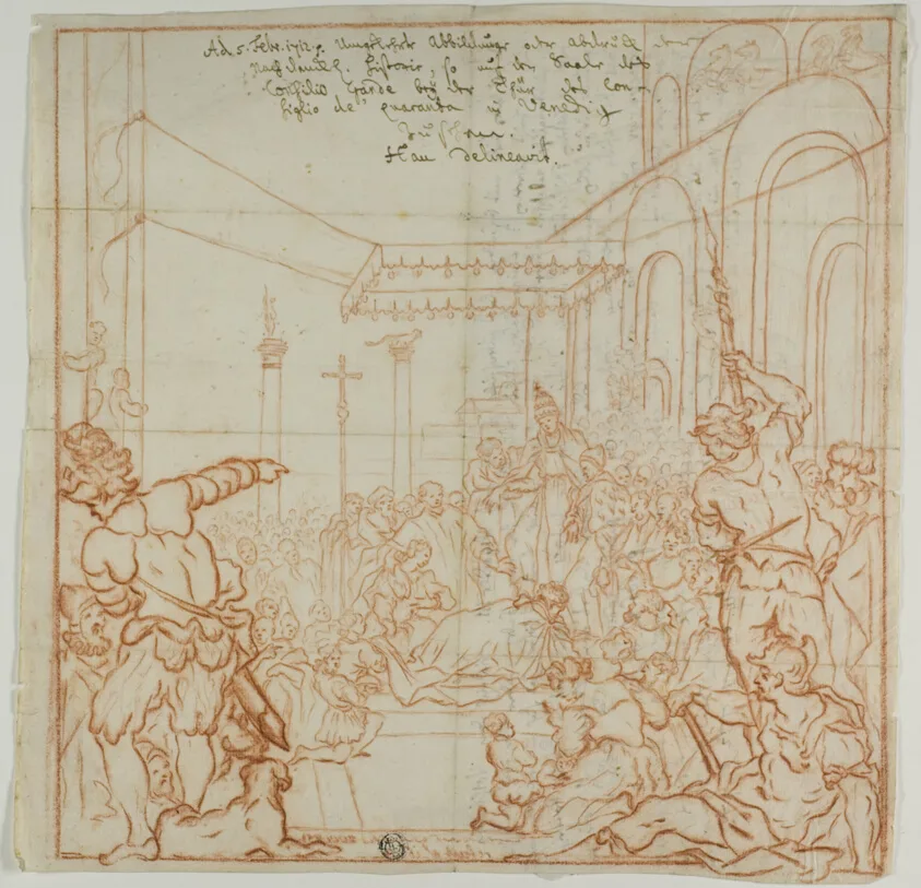 Submission of the Emperor Frederick Barbarossa to Pope Alexander III by Federico Zuccaro, 1712