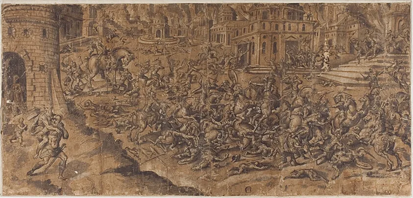 Aeneas Leaving the Burning City of Troy by Unknown artist, n.d.