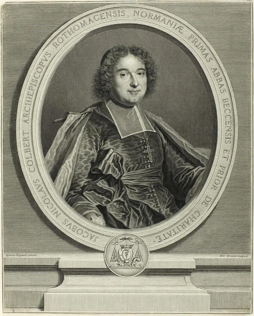 Portrait of Jacques Nicolas Colbert, Archbishop of Rouen by Pierre Drevet, c.1699