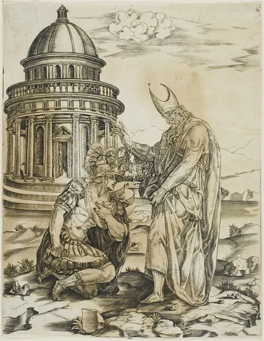 St. Ambrose and the Emperer Theodosius by Master IRs, n.d.
