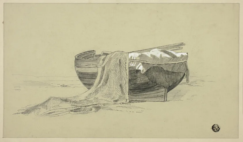 Fishing Boat on Shore by J. K. Rutter, c. 1878