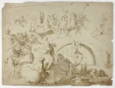 Battle of Ponte Molle by Style of Leonard Bramer, n.d.