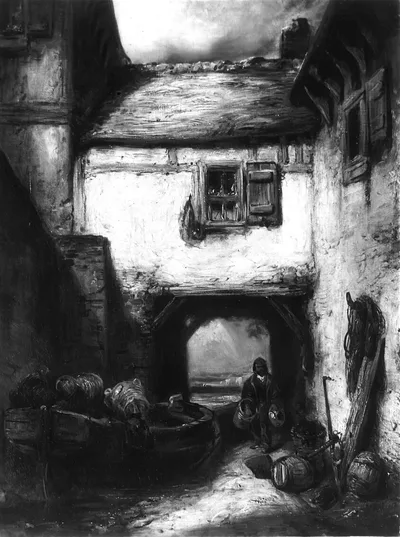 Courtyard by Alexandre Gabriel Decamps, c. 1855